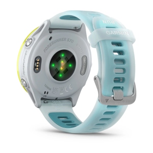 Garmin Forerunner 570 47 мм, ярко-жёлтый алюминий / каменно-белый / с бирюзово-синим ремешком