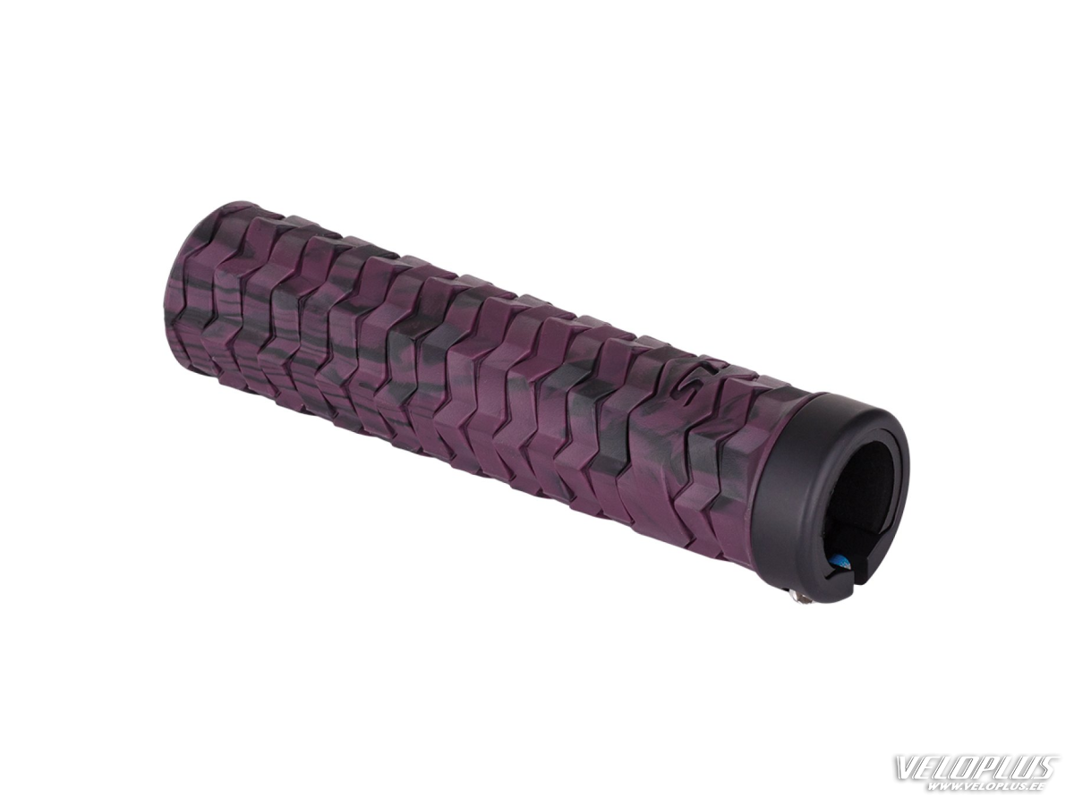 Грипсы KLS POISON SINGLE LockON, темно-фиолетовые-черные