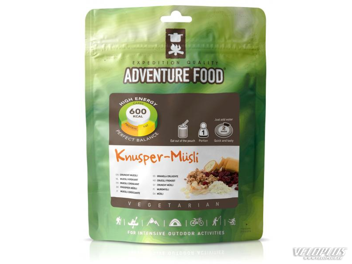 Matksasöök Adventure Food Knusper-Müsli 137 g, Krõbe müsli piimaga