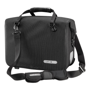 Uz bagāžnieka stiprināma pleca soma ORTLIEB OFFICE-BAG HIGH-VIS QL2.1 21L melna-atstarojoša F70971