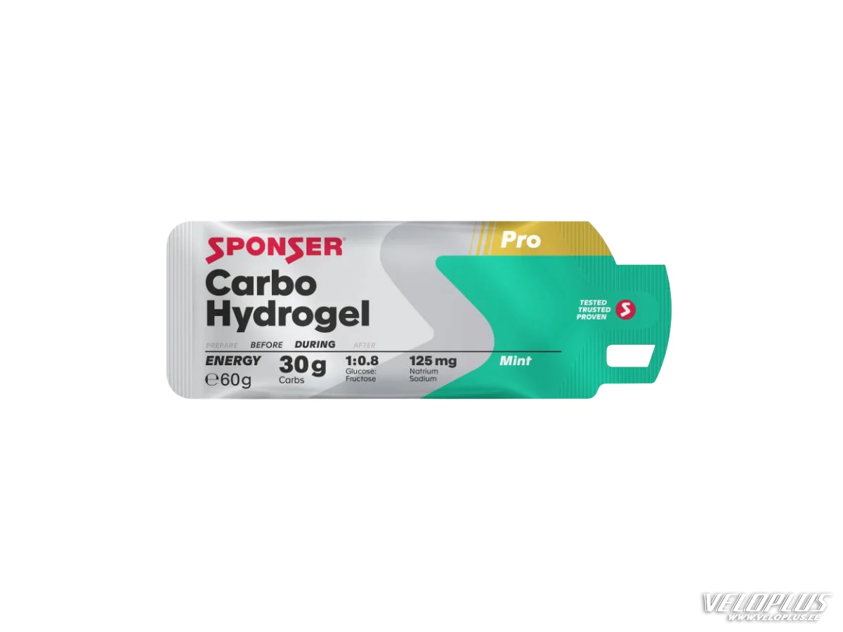 Energiageel Sponser Carbo Hydrogel 60g münt