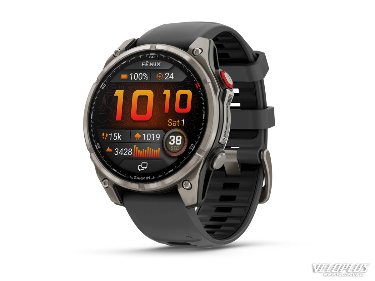 Garmin fenix 8 Pro – 47 mm AMOLED, safyras, titanas, grafitas/juoda