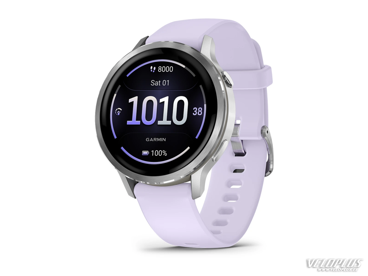 Garmin Venu 4 - 41mm Silver with Periwinkle silikona siksniņu