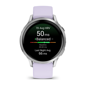 Garmin Venu 4 - 41mm Silver with Periwinkle silikona siksniņu