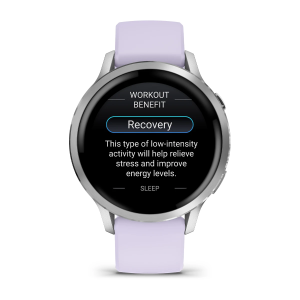 Garmin Venu 4 - 41mm Silver with Periwinkle silikona siksniņu
