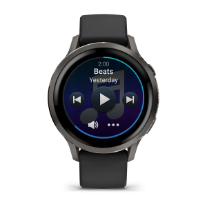 Garmin Venu 4 – 41 mm, Slate, melna silikona siksna