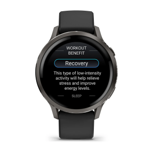Garmin Venu 4 – 41 mm, Slate, melna silikona siksna