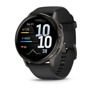 Garmin Venu 4 - 45mm Slate with Black Silicone Band