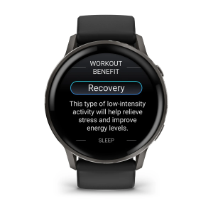 Garmin Venu 4 - 45mm Slate with Black Silicone Band