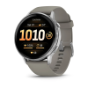 Garmin Venu 4 – 45 mm sudraba ar pelēku silikona siksnu thumbnail 1