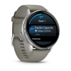 Garmin Venu 4 – 45 mm sudraba ar pelēku silikona siksnu thumbnail 3