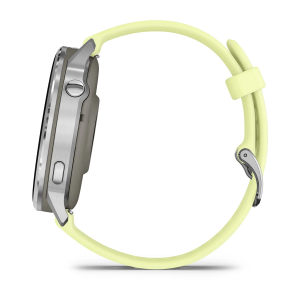 Garmin Venu 4 – 45 мм серебристый с лимонно-жёлтым силиконовым ремешком