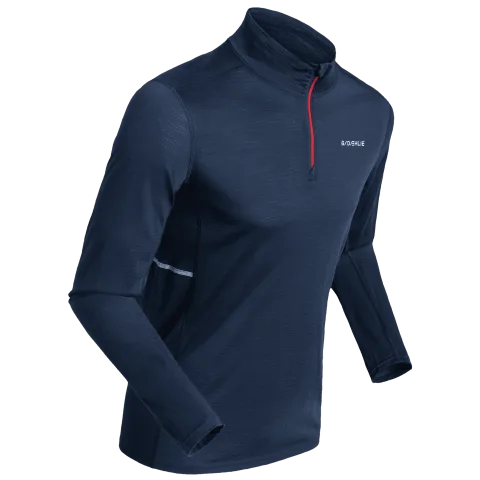 Vyriški termo marškinėliai B/DAEHLIE Performance Wool Half Zip mėlyni