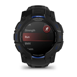Garmin Instinct 3 - 50 mm, AMOLED, Melns ar melnu/metāliski zilu siksniņu