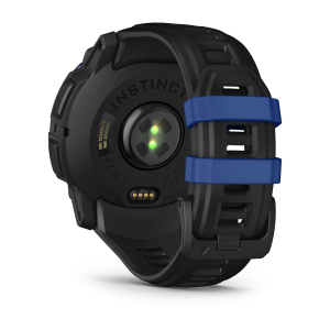 Garmin Instinct 3 - 50 mm, AMOLED, Melns ar melnu/metāliski zilu siksniņu