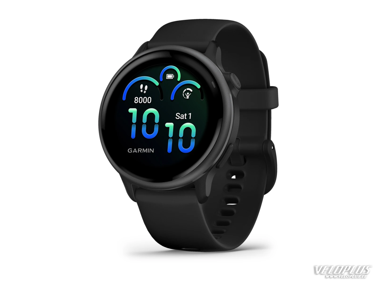 Garmin vivoactive 6, сланцево-серый корпус с чёрным ремешком