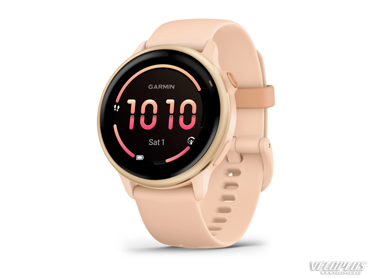 Garmin vívoactive 6, розовый металлический корпус с розовым ремешком