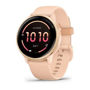 Garmin vívoactive 6, розовый металлический корпус с розовым ремешком