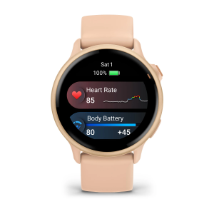 Garmin vívoactive 6, розовый металлический корпус с розовым ремешком