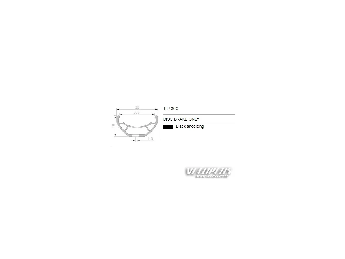 Riteņa aplis Mach1 Trucky 30 27.5" 584x30C 32H melns Disku bremzes