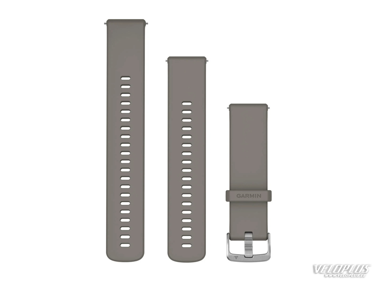 Vara-ranneke Garmin Quick Release 22mm hopeanharmaa silikoni