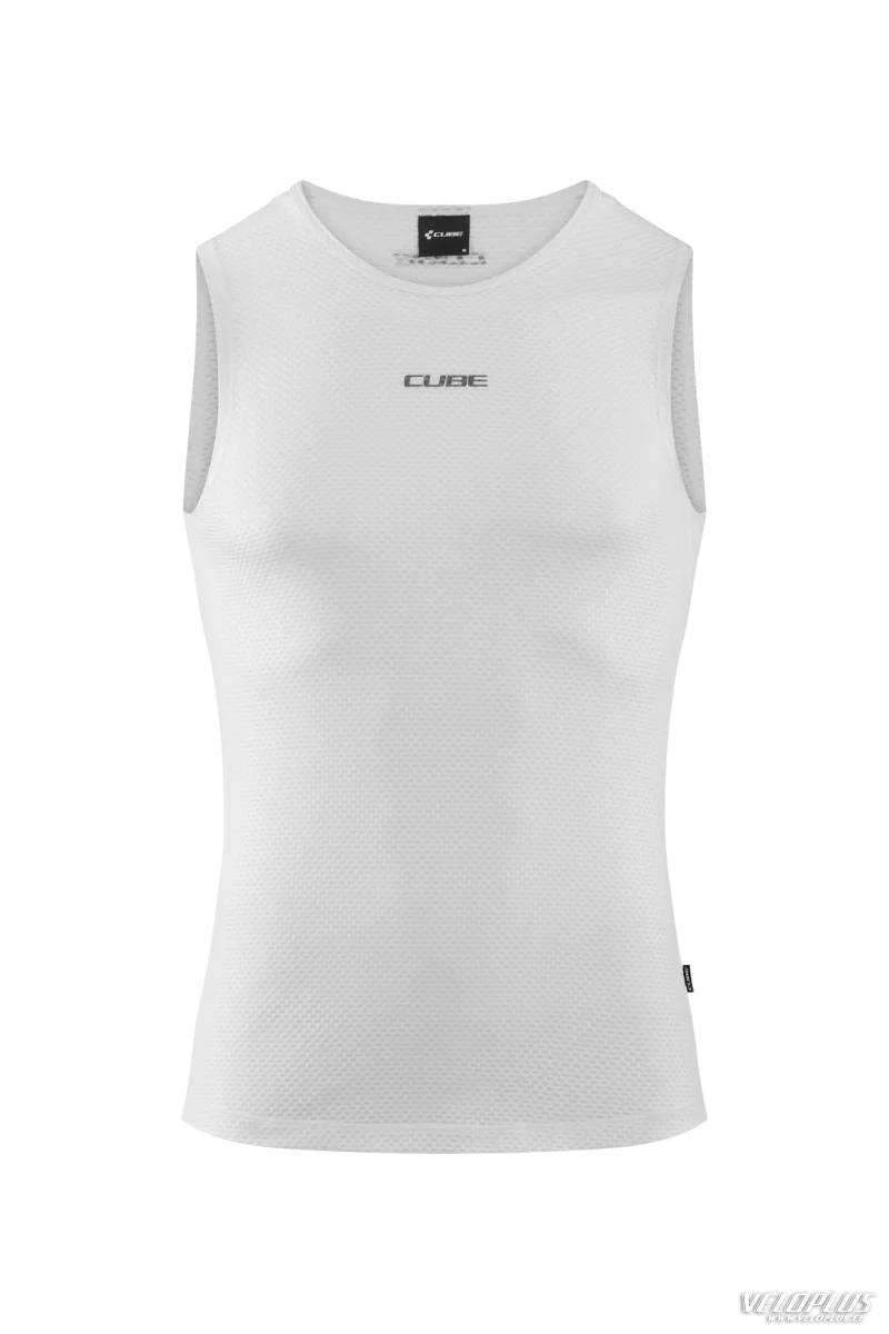 Cube Mesh Sleeveless Baselayer, White