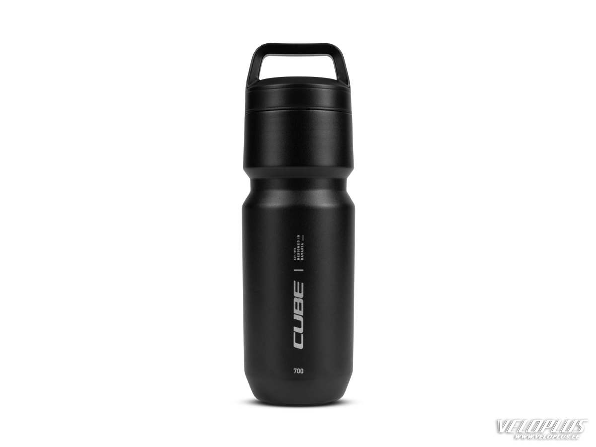 Pullo Cube Arc 700, ruostumaton teräs, musta