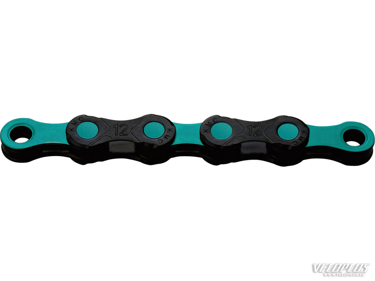 Ķēde KMC DLC 12 Melna/Celeste 126L Vaska pārklājums