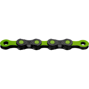 Ķēde KMC DLC 12 Melna/Zaļa 126L Vaska pārklājums