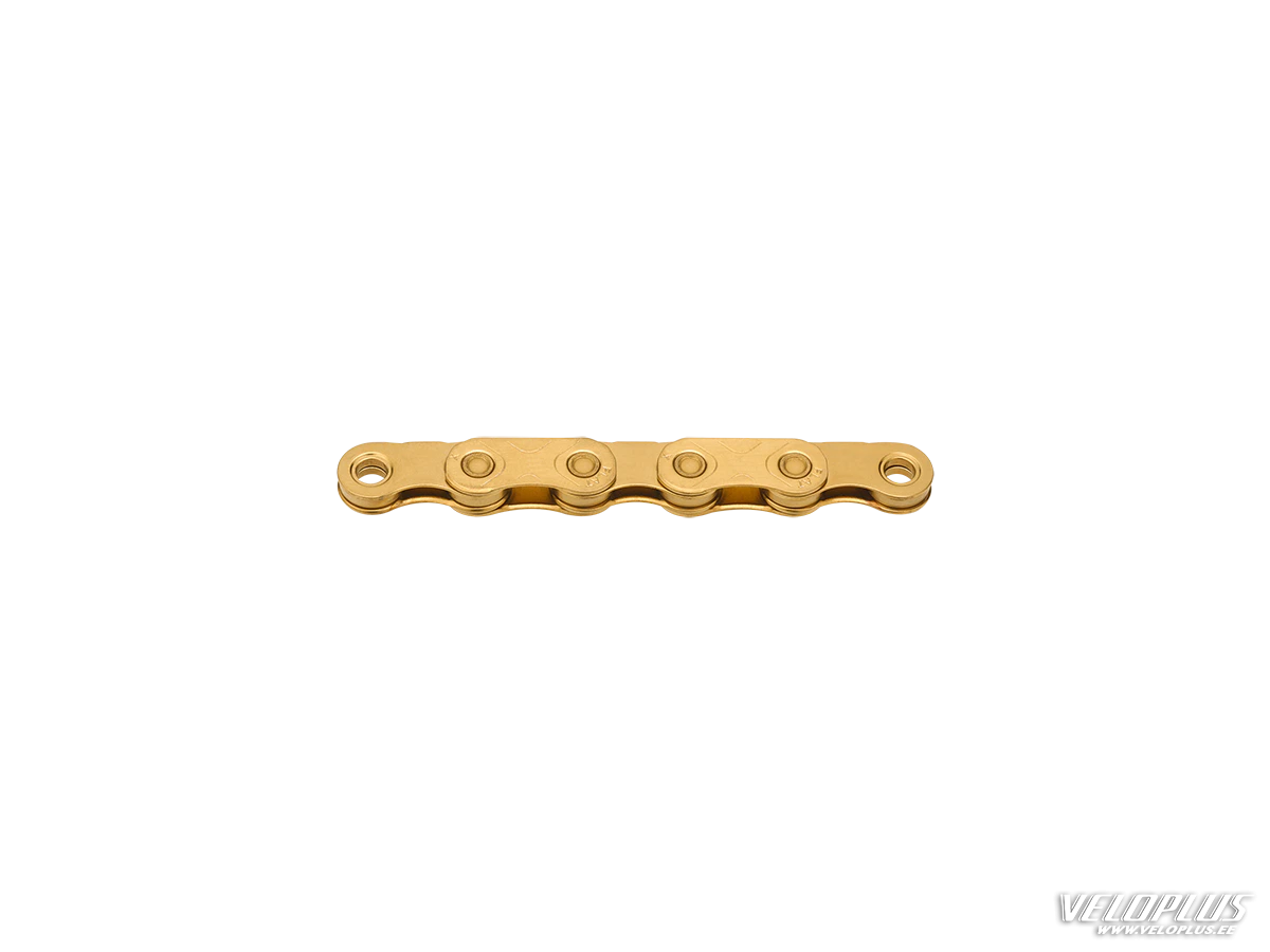 Ķēde KMC X FLAT TiN Gold Vaska 126L 12/13-Ātrumu