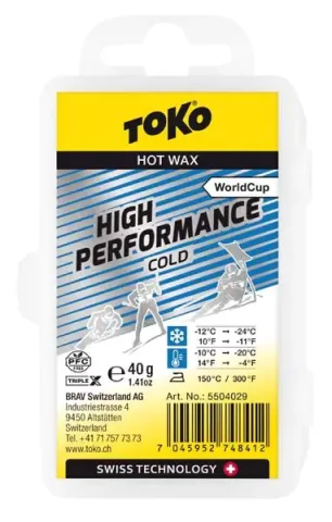 Slidžių vaškas TOKO HIGH PERFORMANCE COLD Mėlynas 40g
