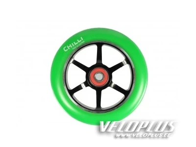 Ratas Chilli 110mm neoon roheline PU / silver core
