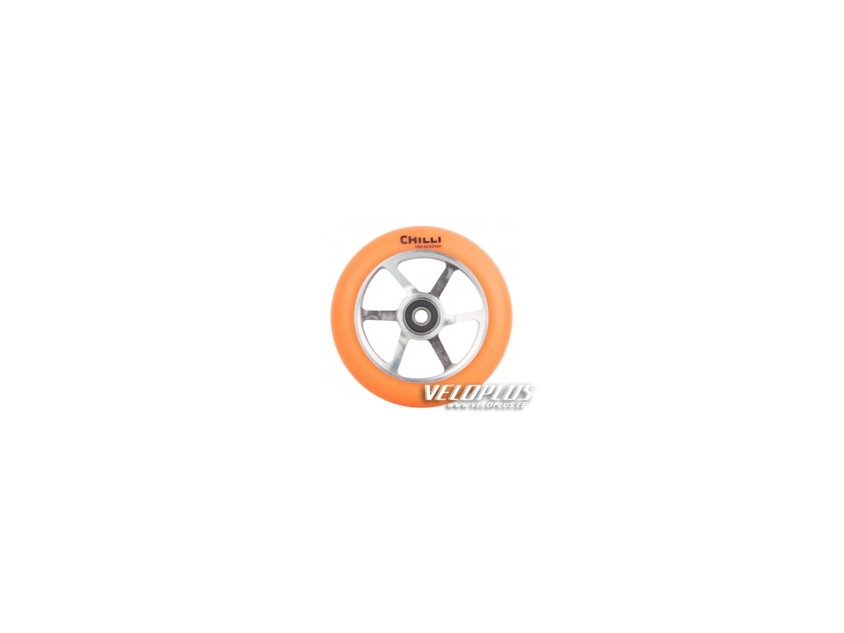 Ratas Chilli 110mm neoon oranz PU / silver core