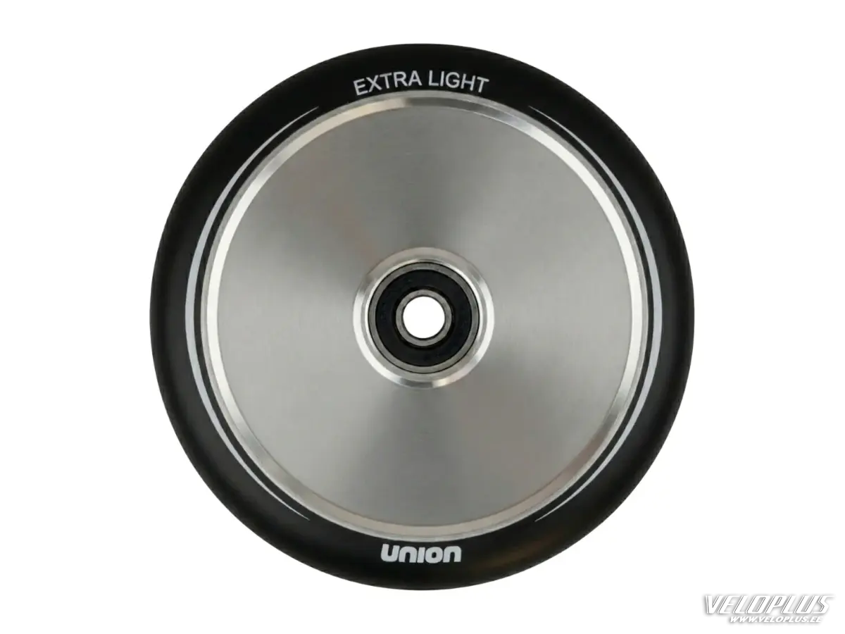 Tõukeratta ratas UNION SUPER LIGHT 110mm must/hõbedane