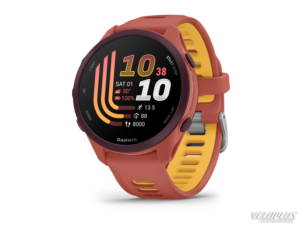 Garmin Forerunner 170 Music, Тёмно-розовый с оранжево-жёлтым ремешком