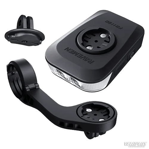 Priekinis žibintas RAVEMEN FR1100 USB su dviračio kompiuterio laikikliu automatinis įjungimas/išjungimas