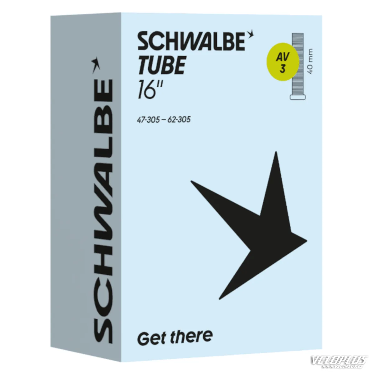 Iekšējā kamera Schwalbe 16x1.75/2.4 47/62-305 AV 40 mm