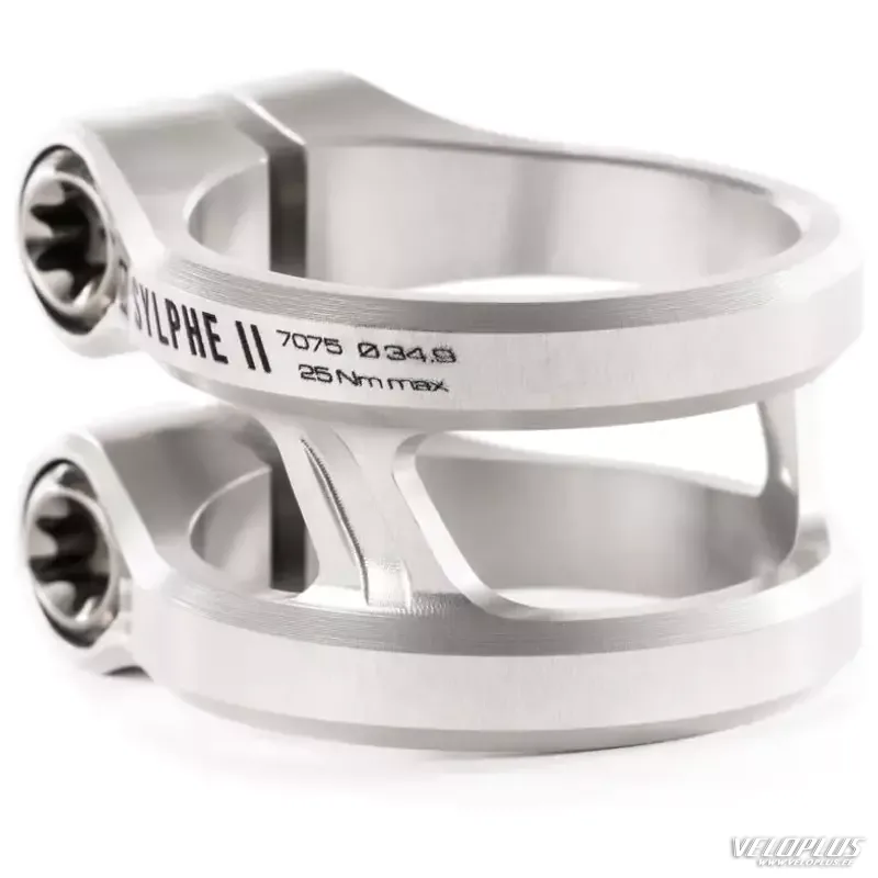 Vairo apkaba ETHIC Sylphe Double Clamp V2 34.9 mm Oversized Sidabrinė Aliuminis