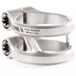 Vairo apkaba ETHIC Sylphe Double Clamp V2 34.9 mm Oversized Sidabrinė Aliuminis