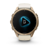 Garmin fenix 9 Pro - 43mm Tamsios auksinės spalvos titanas su kreminės / žalsvai pilkos spalvos silikoniniu dirželiu thumbnail 6