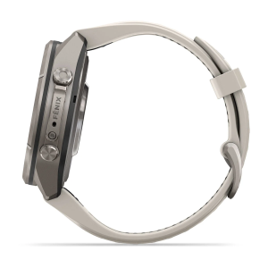 Garmin fenix 9 Pro - 43mm Titaani ja Fog Gray/Dark Sandstone -silikonihihna