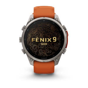 Garmin fenix 9 Pro - inReach 47mm Titāna ar rudens oranžu/dzirkstoši oranžu silikona siksniņu