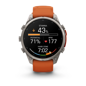 Garmin fenix 9 Pro - inReach 47mm Titāna ar rudens oranžu/dzirkstoši oranžu silikona siksniņu