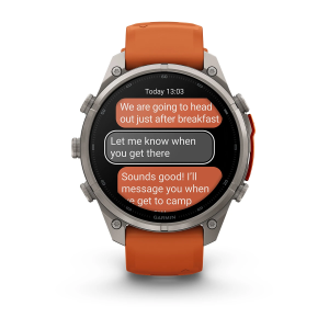 Garmin fenix 9 Pro - inReach 47mm Titāna ar rudens oranžu/dzirkstoši oranžu silikona siksniņu