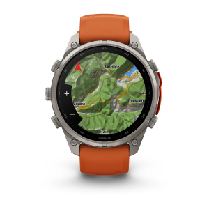 Garmin fenix 9 Pro - inReach 47mm Titāna ar rudens oranžu/dzirkstoši oranžu silikona siksniņu