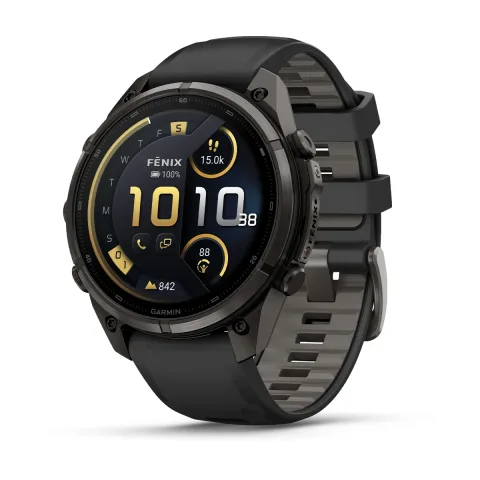 Garmin fenix 9 Pro - inReach 47mm Süsinikhall DLC titaan musta/kruusahalli silikoonrihmaga
