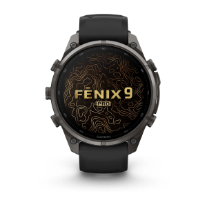 Garmin fenix 9 Pro - inReach 47mm Hiilenharmaa DLC-titaani ja Black/Pebble Gray -silikonihihna