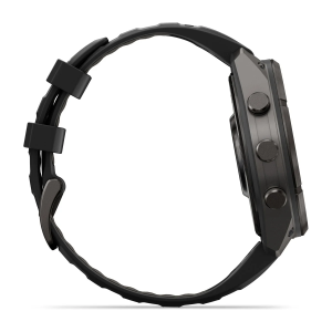 Garmin fenix 9 Pro - inReach 47mm Hiilenharmaa DLC-titaani ja Black/Pebble Gray -silikonihihna