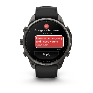Garmin fenix 9 Pro - inReach 47mm Hiilenharmaa DLC-titaani ja Black/Pebble Gray -silikonihihna