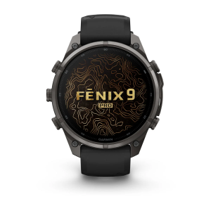 Garmin fenix 9 Pro - 47mm Hiilenharmaa DLC-titaani ja Black/Pebble Gray -silikonihihna